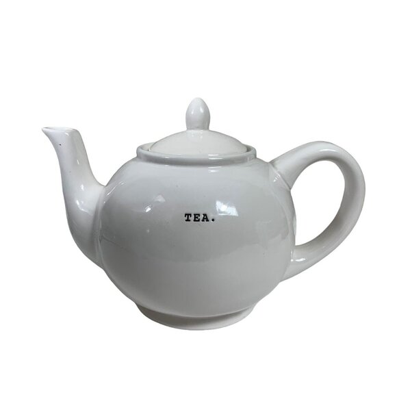 Rae Dunn Other - Rae Dunn Artisan Collection Magenta Tea Pot White TEA Typewriter Small Letters